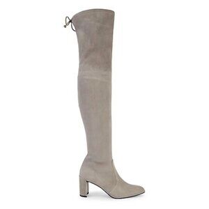 NIB Stuart Weitzman Landmark Over the Knee OTK Suede Boots Topo Grey Taupe 7